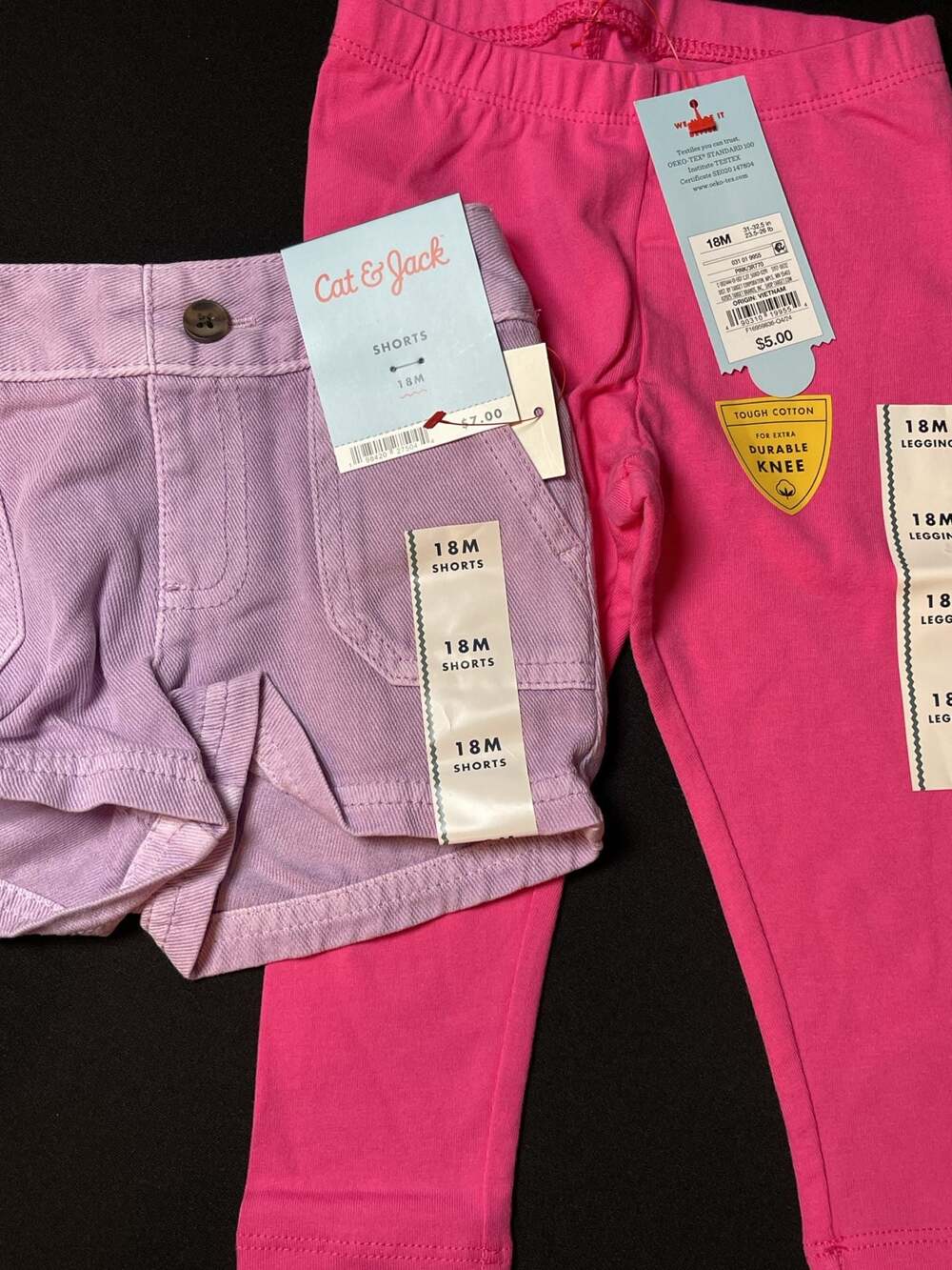 Cat & Jack 18M Pink Legging and Purple Shorts Lot